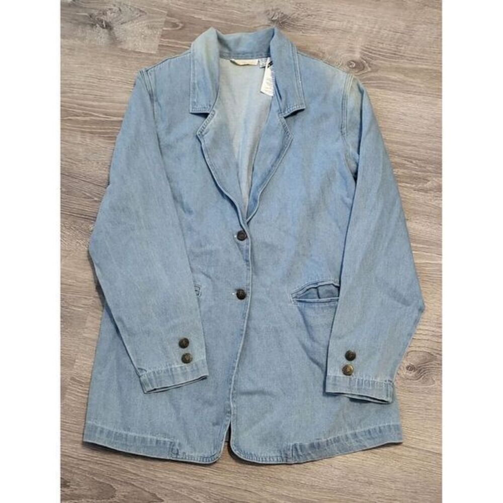 NWT Hunters Run Faded‎ Blue Denim Cotton Oversized Boyfriend Hean Jacket